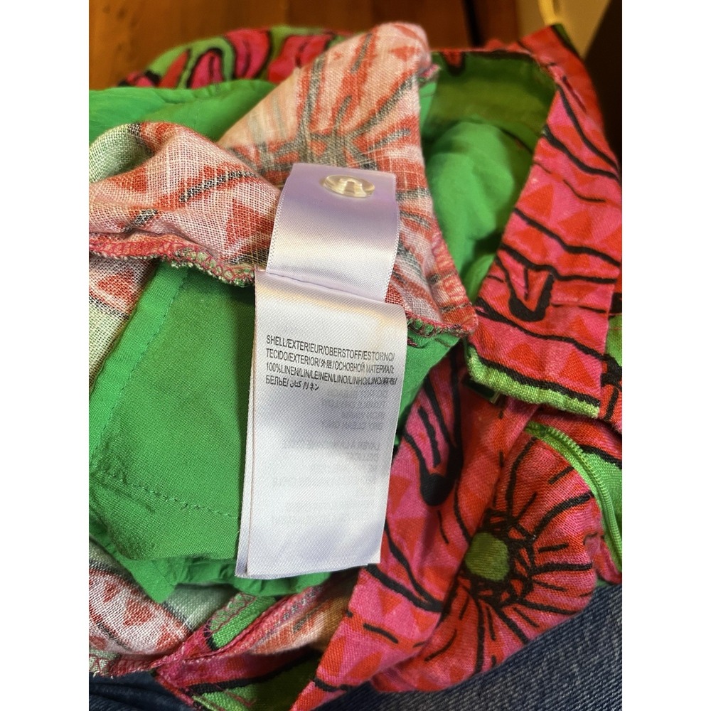 Farm Rio Banana Pitta Linen Shorts XL Pink Floral Tropical Summer Bermudas - Picture 8 of 8